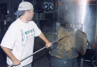Man working in a brewery.