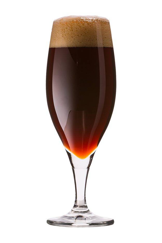 Stem glass with dark lager.