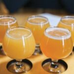 a flight of five hazy beers