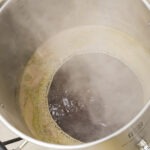 wort boiling in a brew pot