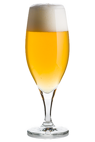 Chalice of pale lager.