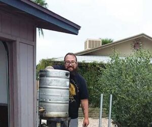 author Ryan Colvin brewing in the heat of Phoenix, Arizona