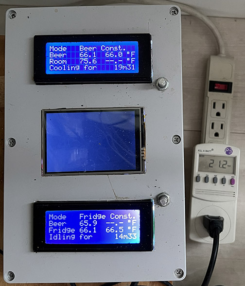Controller reading beer temperature.