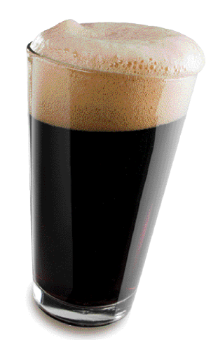 Glass of stout beer.