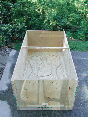 Nearly assembled wooden mash tun.