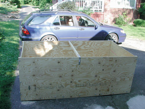 Assembled wooden mash tun.
