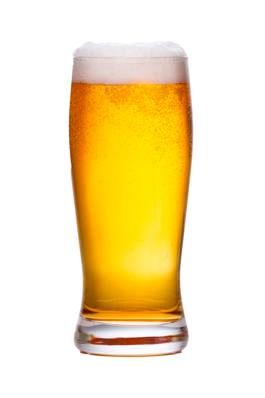 Glass of light colored beer.