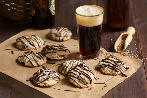 Chocolate cookies with stout beer.