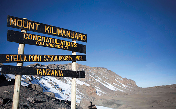 The summit of Mount Kilimanjaro.