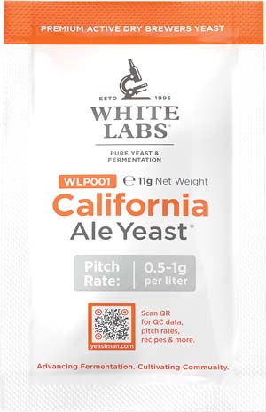 dry yeast sachet for white labs california ale wlp001